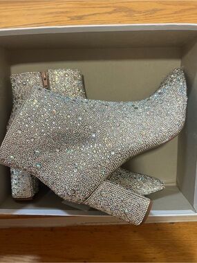 Rhinestone boots! Betsey Johnson BRAND NEW UNWORN